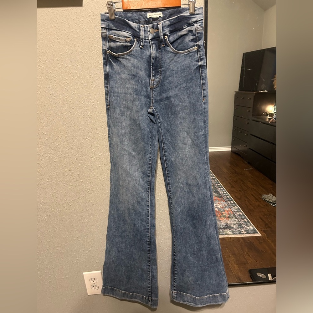 Good American Blue Flare Jeans